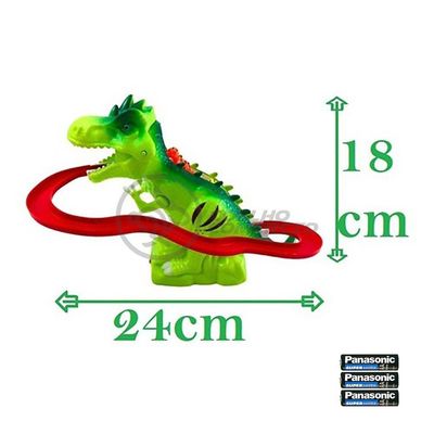 Brinquedo Pista Elevador Com Som E Luz Dinossauro Verde