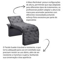 Maca Estofada Estética Cílios Regulável Spa Suede Maitê Cinza