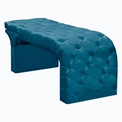 Maca Estofada Estética Cílios Regulável Spa Suede Eloísa Azul Turquesa