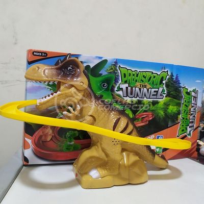 Brinquedo Pista Elevador Com Som E Luz Dinossauro Marrom