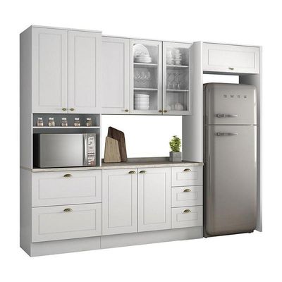 Cozinha Completa Americana 4 Peças Com Lateral Branco - Móveis Henn Branco