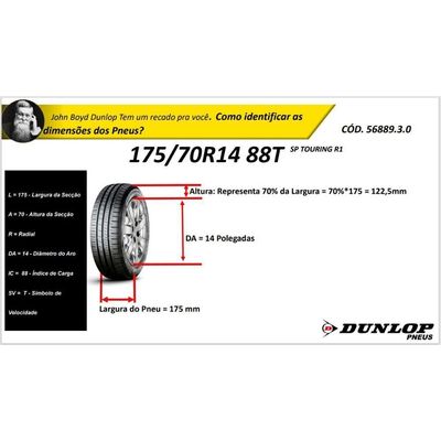 Pneu Aro 14 Touring 175/70 Dunlop Preto
