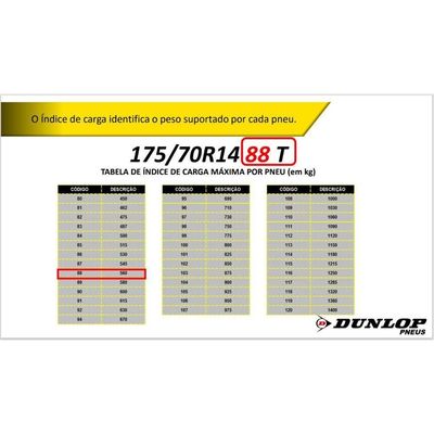 Pneu Aro 14 Touring 175/70 Dunlop Preto