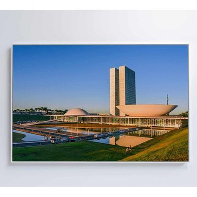 Quadro Congresso Nacional Brasília Medidas 60x40 Cm Tipo De Impressão Tecido Canvas
