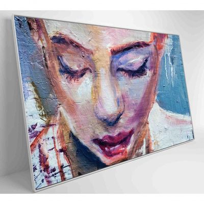 Quadro Pintura Rosto Feminino Medidas 60x40 Cm Impressão Vidro Acrílico