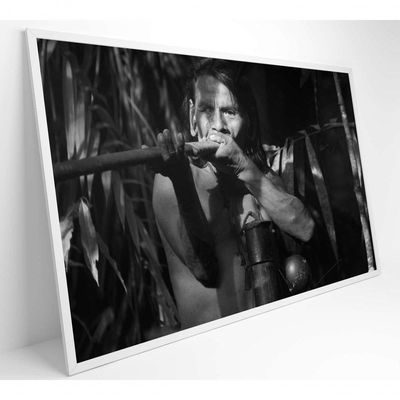 Quadro índio Caçando Na Amazônia Medidas 120x80 Cm Impressão Tecido Canvas