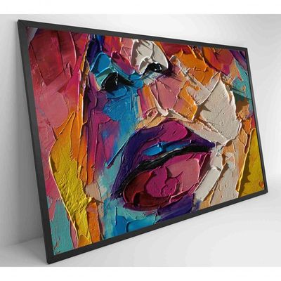 Quadro Pintura óleo De Rosto Feminino Medidas 90x60 Cm Impressão Tecido Canvas