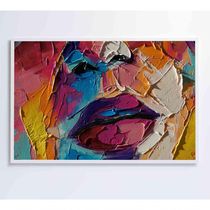 Quadro Pintura óleo De Rosto Feminino Medidas 90x60 Cm Impressão Tecido Canvas