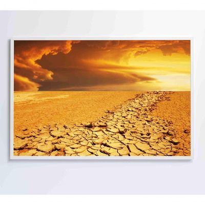 Quadro Por Do Sol No Deserto Medidas 90x60 Cm Impressão Vidro Acrílico