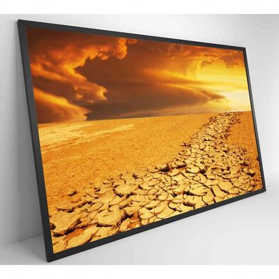 Quadro Por Do Sol No Deserto Medidas 90x60 Cm Impressão Vidro Acrílico