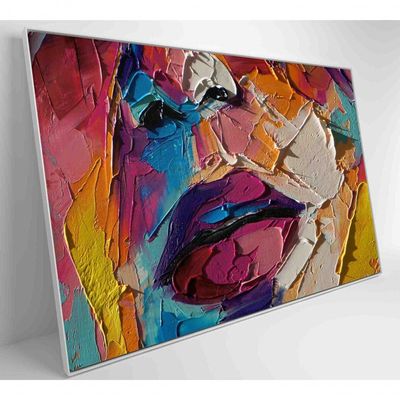 Quadro Pintura óleo De Rosto Feminino Medidas 90x60 Cm Impressão Adesivo Fotográfico