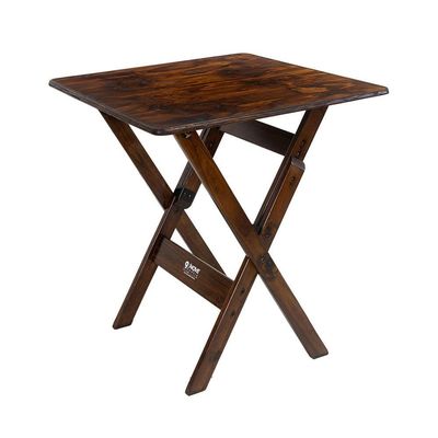 Kit 6 Conjuntos Mesa Dobrável 70x70cm Para Bar Com 4 Cadeiras Em Madeira Maciça - Imbuia - Marrom