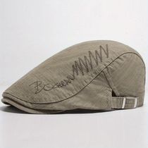 Boina Ajustvel Com Letras Bordadas Estilo Fashion Bege