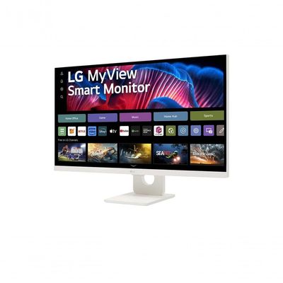 Monitor LG Myview Smart 27SR73U-W Tela IPS 4K 27" WebOs ThinQ Home Air Play Screen Share Bluetooth
