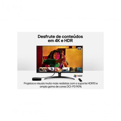 Monitor LG Ultra UHD 32'' 4K HDMI HDR10 AMD Free Sync MaxxAudio Dynamic Action Sync Black Stabilizer