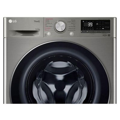Lava e Seca Smart LG VC2 14kg Inox Look Com Inteligência Artificial AI DD CV9014PC2A 220V
