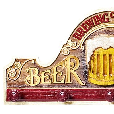 Placa Decorativa Suporte Canecos, Cabide - Beer Ales