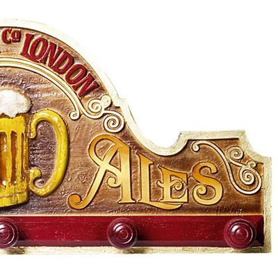 Placa Decorativa Suporte Canecos, Cabide - Beer Ales