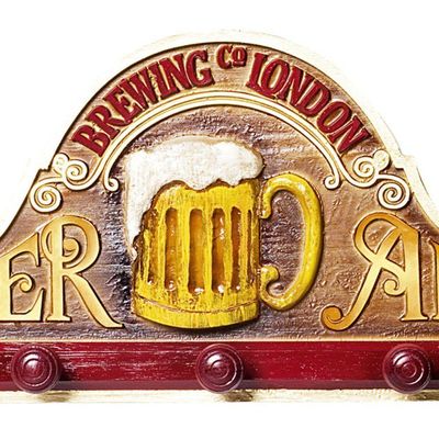 Placa Decorativa Suporte Canecos, Cabide - Beer Ales