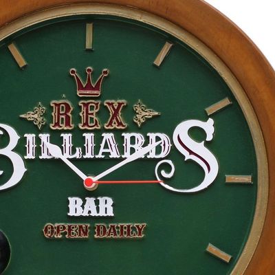 Relógio Decorativo De Parede - Billiard Rex Verde
