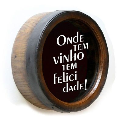 Quadro Decorativo Porta Rolhas Redondo Felicidades - Grande