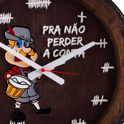 Relógio Barril Decorativo Grande - Pra Não Perder A Conta