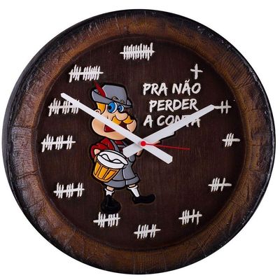 Relógio Barril Decorativo Grande - Pra Não Perder A Conta