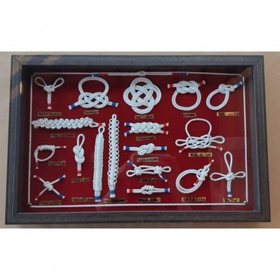 Quadro De Nós Náutico Simples Fundo Vermelho