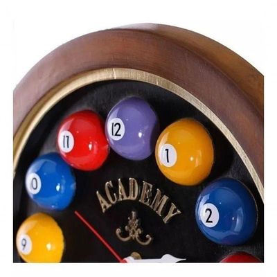 Relógio Decorativo Parede De Fibra - Billiard Preto