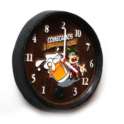 Relógio Barril Decorativo Pequeno - Qualquer Hora