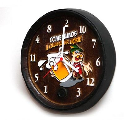 Relógio Barril Decorativo Pequeno - Qualquer Hora
