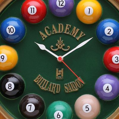 Relógio Decorativo Parede De Fibra - Billiard Verde