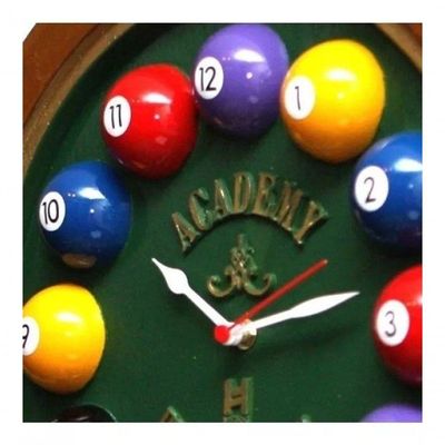 Relógio Decorativo Parede De Fibra - Billiard Verde