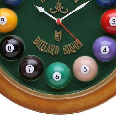 Relógio Decorativo Parede De Fibra - Billiard Verde