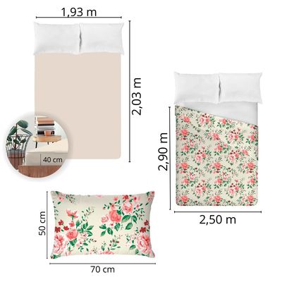 Jogo de Cama King Size 130 Fios Fiori - Vania (7316-3)