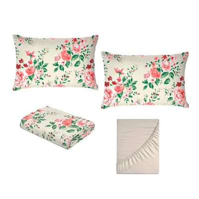 Jogo de Cama Queen Size 130 Fios Fiori - Vania (7316-3)