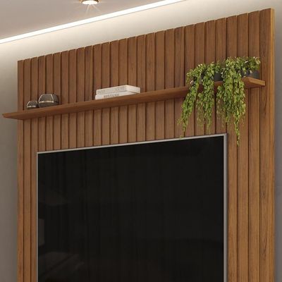 Painel Para Tv 65 Polegadas Ripado 183x240cm Pratisk D04 Freijó - Mpozenato