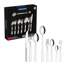 Jogo De Talheres 85 Peças Tramontina Malibu 23798042 Inox Inox 23798042