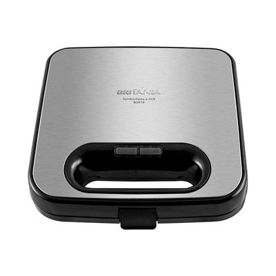 Grill E Sanduicheira Britânia Bgr16 2 Em 1 Inox - Preto 127v