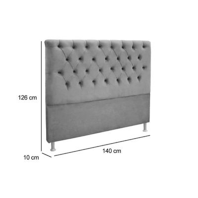 Painel De Cama Box Estofada Casal Embaixatriz Plus Suede Marrom Taupe - Simbal