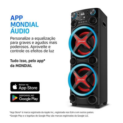 Torre De Som Mondial TM-2200 Luzes Bluetooth APP Bivolt
