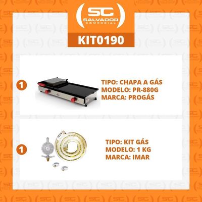 Kit - Sanduicheira Conjugada Gas Pr-880g + Kit Gas - Progas
