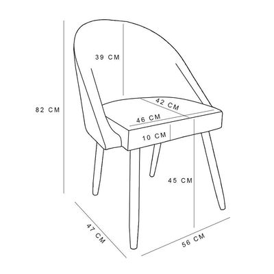 Kit 06 Cadeiras Poltrona De Jantar Bela Corano Nozes E Linho Pés Palito Castanho - Pallazio Cor Bege