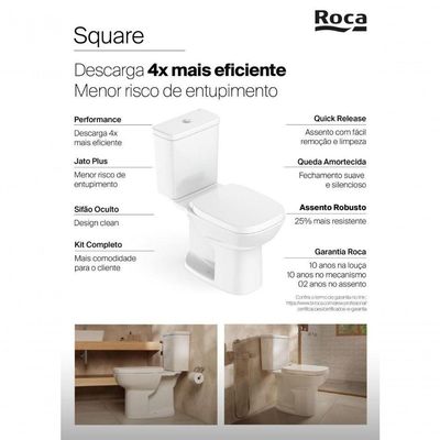 Roca Incepa Kit Vaso Debba Square C-cx Acop Completo Pp Br