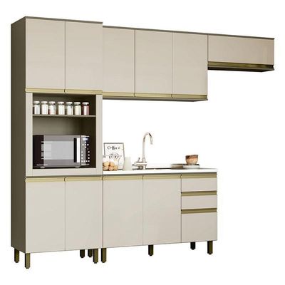 Cozinha Completa 4 Peças Connect Duna-cristal Com Torre Quente 1 Forno - Móveis Henn Duna-cristal