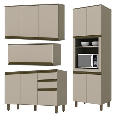 Cozinha Completa 4 Peças Connect Duna-cristal Com Torre Quente 1 Forno - Móveis Henn Duna-cristal