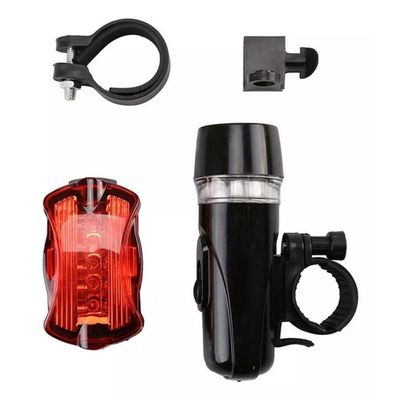 Kit Farol Lanterna Led Bike Bicicleta Traseira E Dianteira Preto
