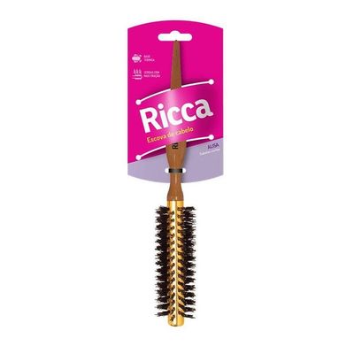 Escova De Cabelo Base Térmica Para Alisar Modelar Ricca 14
