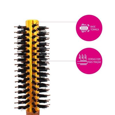 Escova De Cabelo Base Térmica Para Alisar Modelar Ricca 14