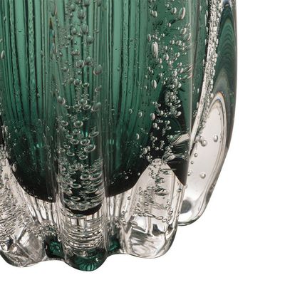 Vaso Murano Vidro Italy Verde Esmeralda 19x24cm Wolff